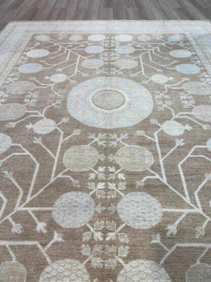 Lovely soft brown color Peshawar Rug 8.11x11.10 handmade carpet - Image 3