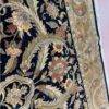 Modern Agra Wool Rug | Handmade 10x14 Carpet in Black and Olive | Gently Used - Image 3