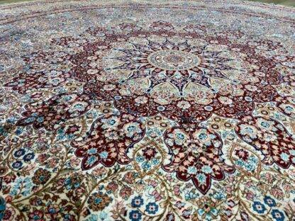 Handmade Round Silk Oriental Rug – Luxurious 10x10 Turkish Carpet | Premium Quality Home Decor - Image 5