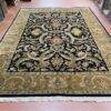 Modern Agra Wool Rug | Handmade 10x14 Carpet in Black and Olive | Gently Used - Image 5