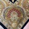 Modern Agra Wool Rug | Handmade 10x14 Carpet in Black and Olive | Gently Used - Image 6
