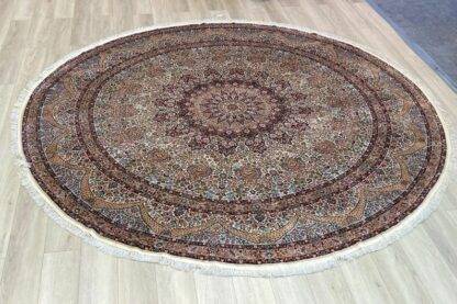 Handmade Round Silk Oriental Rug – Luxurious 10x10 Turkish Carpet | Premium Quality Home Decor - Image 8