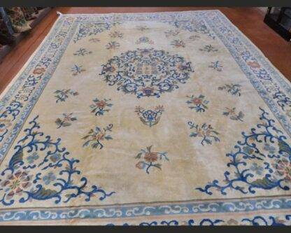 Boho Rug | Old Chinese Rug 10.6x14.6 circa 1940s lovely carpet