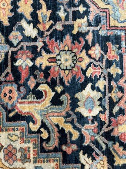 Karastan Vintage Rug | Heriz Pattern Navy Carpet 8.8x12 | Excellent Quality #700/701  8.8x12 excellent - Image 3