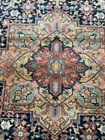 Karastan Vintage Rug | Heriz Pattern Navy Carpet 8.8x12 | Excellent Quality #700/701  8.8x12 excellent - Image 8