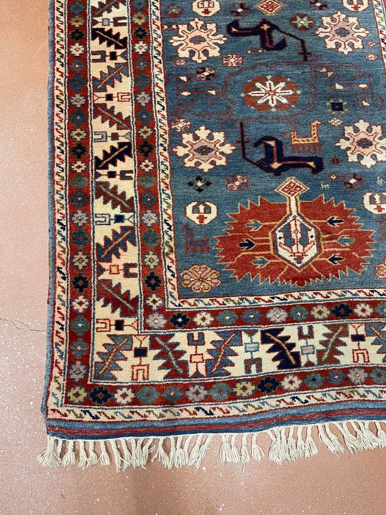 Turkish rug | Turkish Kazak 4.3x6 carpet natural abrash - Image 10