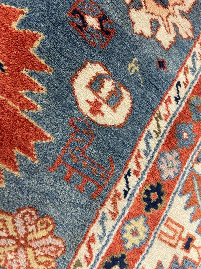 Turkish rug | Turkish Kazak 4.3x6 carpet natural abrash - Image 8