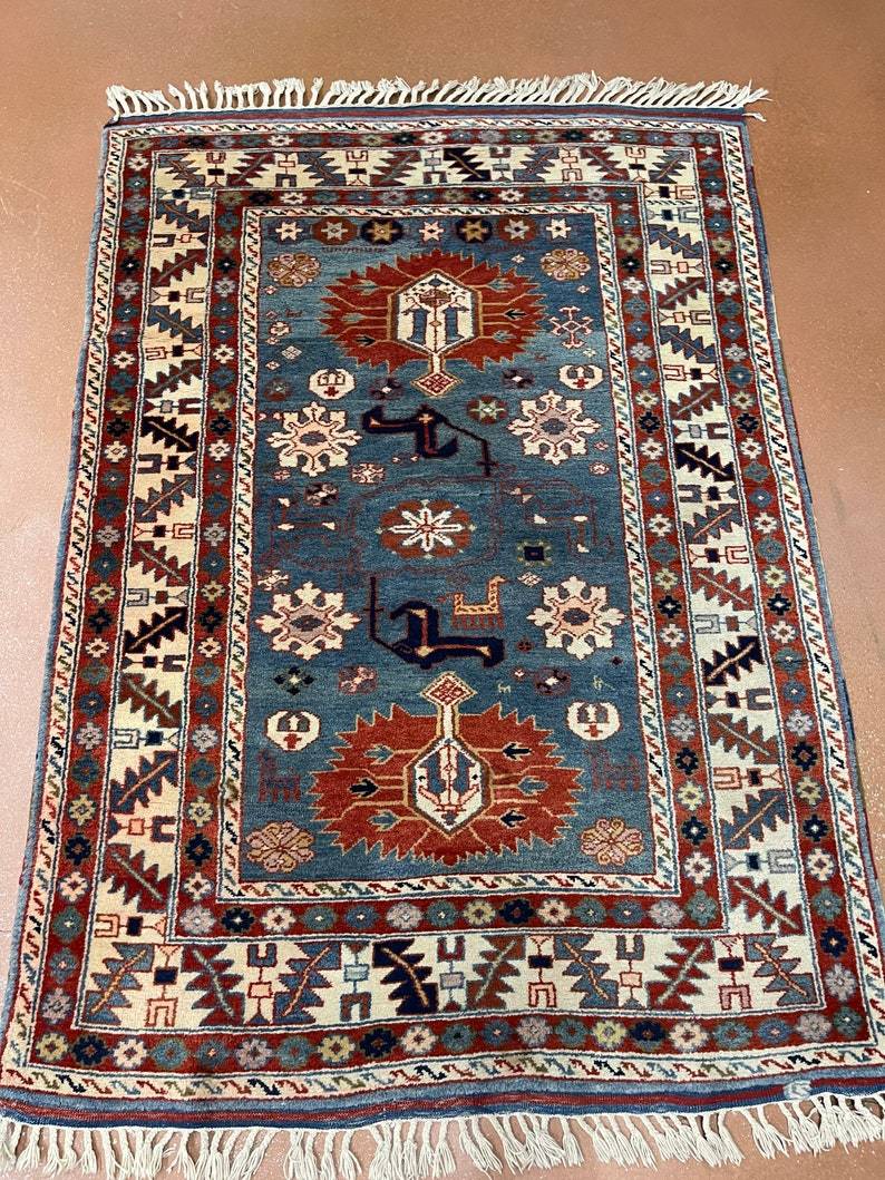Turkish rug | Turkish Kazak 4.3x6 carpet natural abrash - Image 7