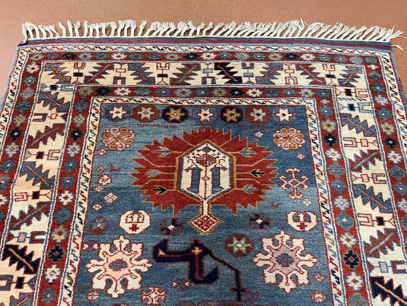 Turkish rug | Turkish Kazak 4.3x6 carpet natural abrash - Image 4