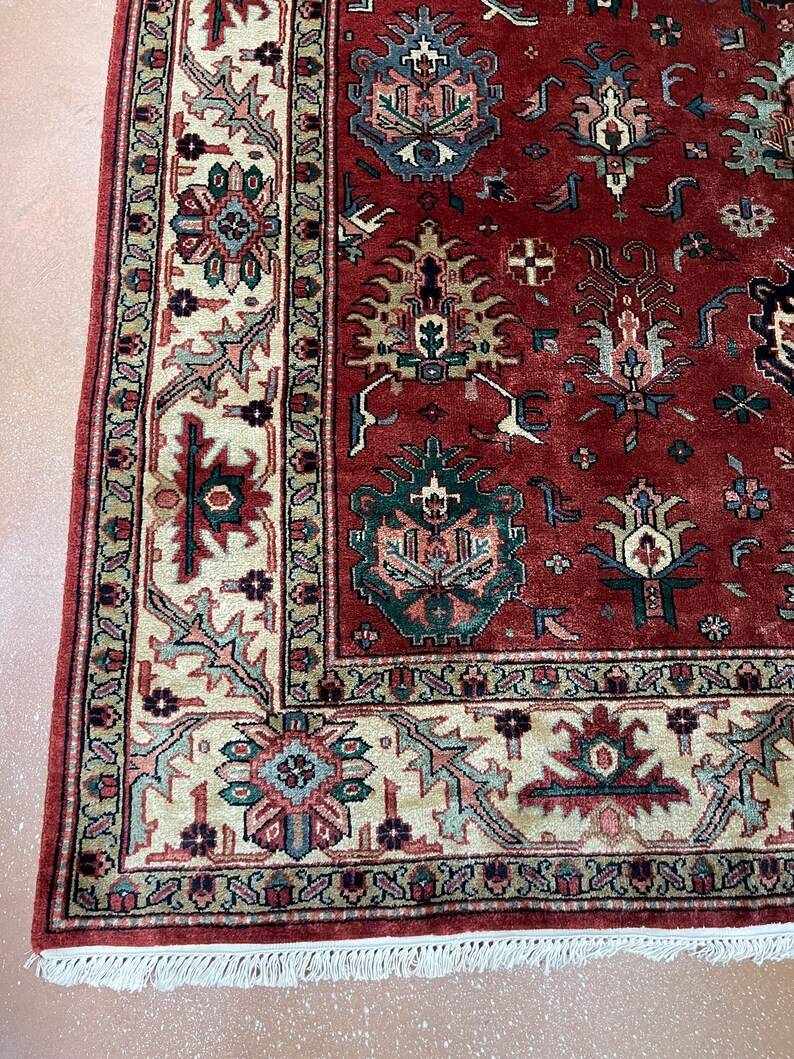 Handmade Rug | Beautiful Indo Heriz 7.8x9.9 carpet - Image 7