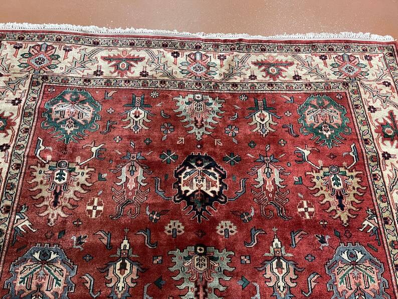 Handmade Rug | Beautiful Indo Heriz 7.8x9.9 carpet - Image 3