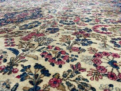 Antique Kerman rug 11x19.7 lovely carpet has some worn areas selling as is - Image 6