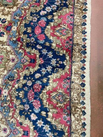 Antique Kerman rug 11x19.7 lovely carpet has some worn areas selling as is - Image 9