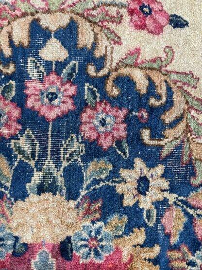 Antique Kerman rug 11x19.7 lovely carpet has some worn areas selling as is - Image 7