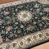 Floral Oriental Rug | Forest green rug Tabriz pattern in great condition 6x9 handmade wool rug - Image 7