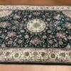 Floral Oriental Rug | Forest green rug Tabriz pattern in great condition 6x9 handmade wool rug - Image 3