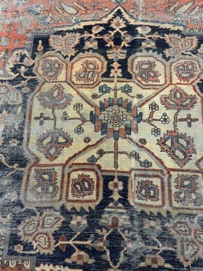 Antique Rug |  Farahan Sarouk 6.3 x 10 worn distressed - Image 4