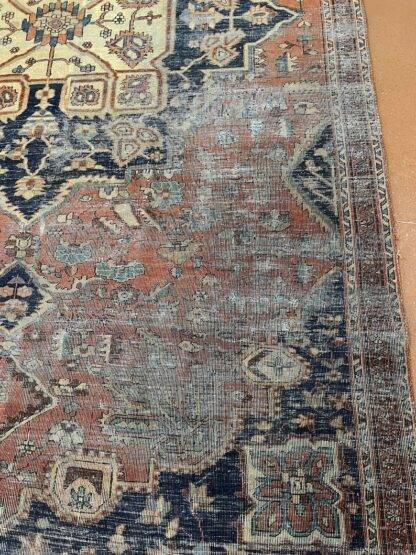 Antique Rug |  Farahan Sarouk 6.3 x 10 worn distressed - Image 5