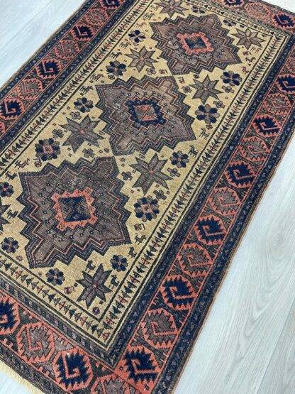 Boho Chic Camel Hair Rug - Antique Malayer Carpet 3.4x5.6 - Image 4