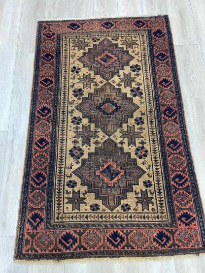 Boho Chic Camel Hair Rug - Antique Malayer Carpet 3.4x5.6