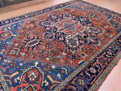 Antique Heriz Rug Lovely Rug Rare size 7x10.3 Carpet - Image 5