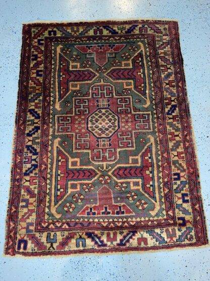 Tribal Rugs | Distressed Rare English Rug 3.6x4.9 carpet