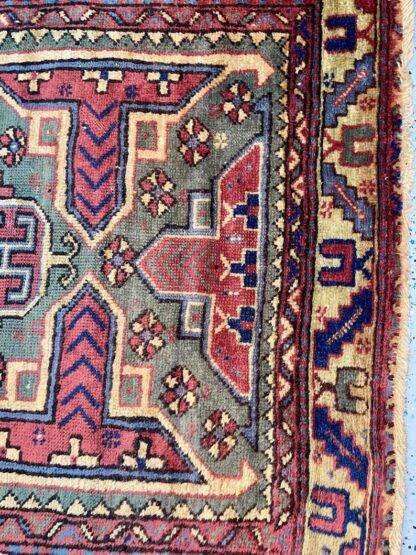 Tribal Rugs | Distressed Rare English Rug 3.6x4.9 carpet - Image 3