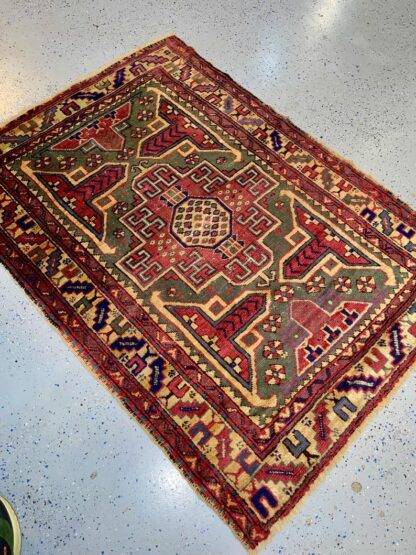 Tribal Rugs | Distressed Rare English Rug 3.6x4.9 carpet - Image 5