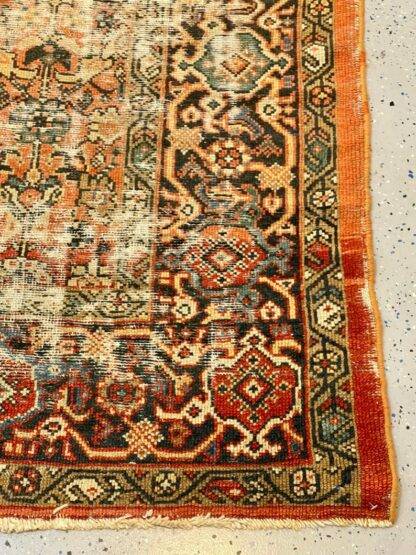 Living Room Distressed Antique Persian Mahal Rug 8.4x10.4 Circa 1910s-1920s - Image 8