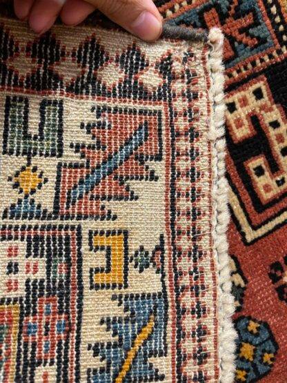 Antique Rug | Pictorial Shirban Rug 4.6x5.6 vibrant colors the Perfect for cozy living areas or as a statement piece in your entryway - Image 2