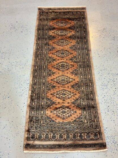 Vintage Bukhara Wool Runner – 2.2x6 ft Handwoven Geometric Rug | Traditional Hallway & Entryway Decor | Wool Area Rug