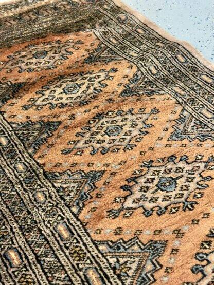 Vintage Bukhara Wool Runner – 2.2x6 ft Handwoven Geometric Rug | Traditional Hallway & Entryway Decor | Wool Area Rug - Image 2