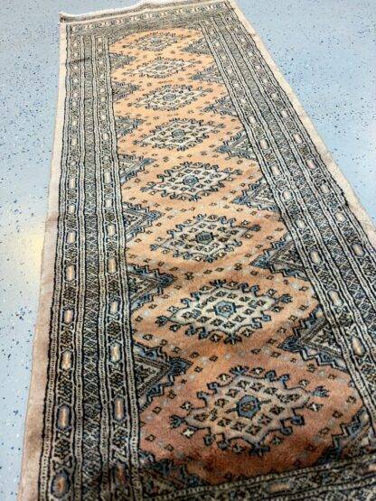 Vintage Bukhara Wool Runner – 2.2x6 ft Handwoven Geometric Rug | Traditional Hallway & Entryway Decor | Wool Area Rug - Image 5