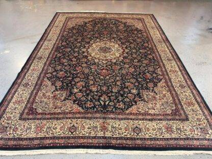 Vintage Luxurious Persian Tabriz Rug – Handwoven Floral Elegance | Wool & Silk Blend | Timeless Masterpiece 9.10x13.6 - Image 10