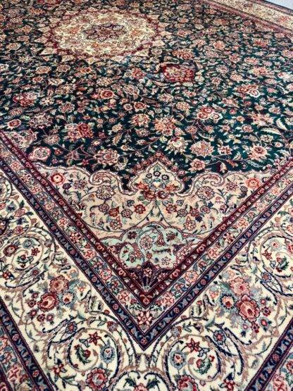 Vintage Luxurious Persian Tabriz Rug – Handwoven Floral Elegance | Wool & Silk Blend | Timeless Masterpiece 9.10x13.6 - Image 7