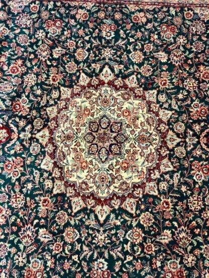 Vintage Luxurious Persian Tabriz Rug – Handwoven Floral Elegance | Wool & Silk Blend | Timeless Masterpiece 9.10x13.6