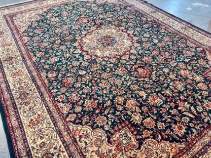 Vintage Luxurious Persian Tabriz Rug – Handwoven Floral Elegance | Wool & Silk Blend | Timeless Masterpiece 9.10x13.6 - Image 6