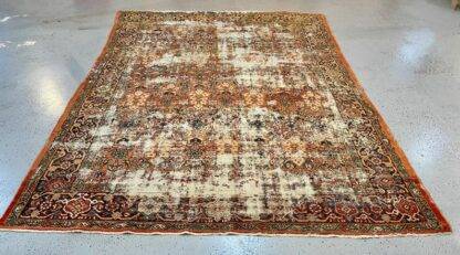 Living Room Distressed Antique Persian Mahal Rug 8.4x10.4 Circa 1910s-1920s