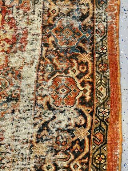 Living Room Distressed Antique Persian Mahal Rug 8.4x10.4 Circa 1910s-1920s - Image 6