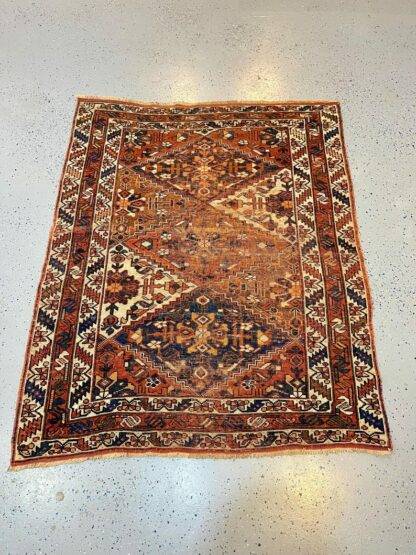 Oriental Rug Distressed Tribal Hand-Knotted Rug - Authentic Bohemian Decor 3.10x4.9 - Image 9