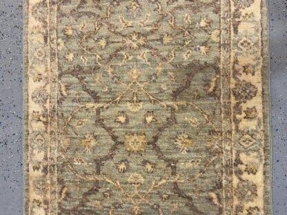 Peshawar Handmade Wool Runner 3x8.1 Vintage Hallway Rug | Neutral Boho Runner | Handwoven Wool Area Rug for Entryway & Bedroom - Image 3