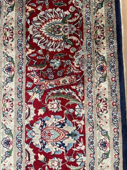 Very Fine Oriental Rug 8.2x10 Handmade Pakistani Kashann in Navy Blue & Deep Red - Image 7