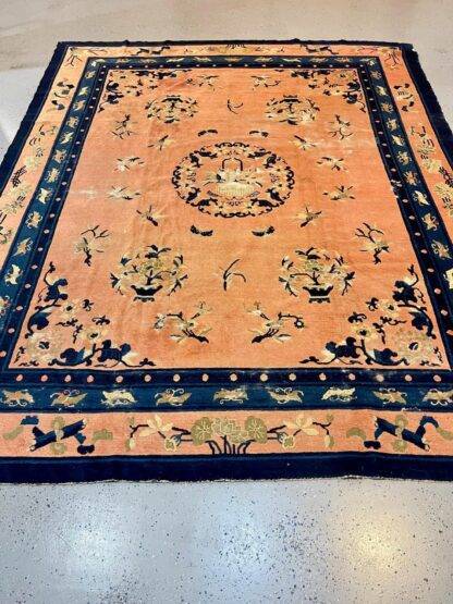 Vintage Distressed Oriental Rug | Handmade Chinese Carpet 7.9 x 9.6