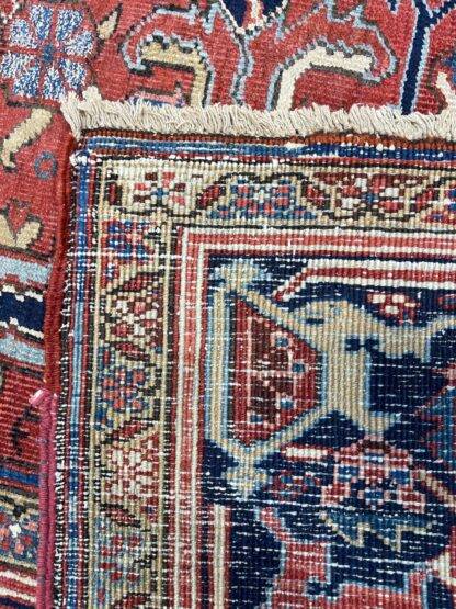 Hand-Knotted Antique Persian Heriz Rug 8x11.5 - Vintage Wool Area Carpet - Image 6