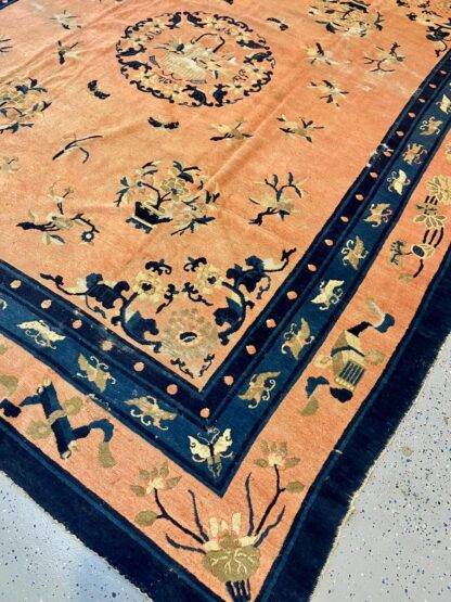 Vintage Distressed Oriental Rug | Handmade Chinese Carpet 7.9 x 9.6 - Image 4