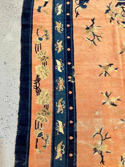 Vintage Distressed Oriental Rug | Handmade Chinese Carpet 7.9 x 9.6 - Image 5