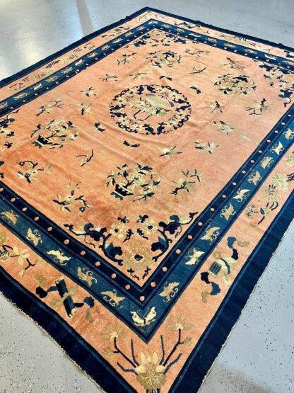 Vintage Distressed Oriental Rug | Handmade Chinese Carpet 7.9 x 9.6 - Image 6