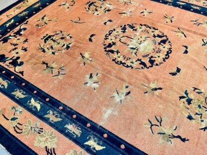 Vintage Distressed Oriental Rug | Handmade Chinese Carpet 7.9 x 9.6 - Image 8