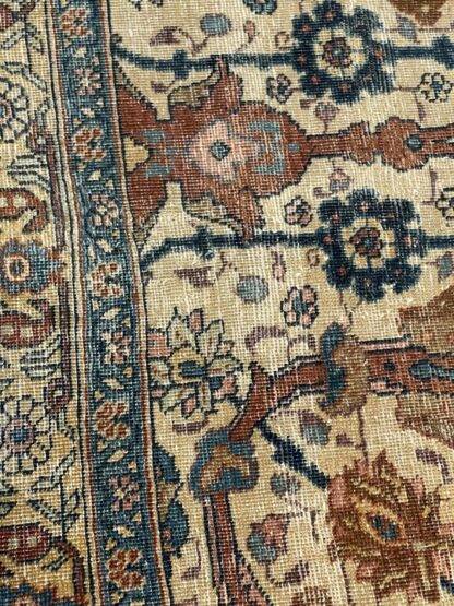 Antique Persian Tabriz Rug | Circa 1910 | Handwoven Wool | 10.8x13.10 | Low Pile | Vintage Oriental Area Rug | Luxury Home Decor - Image 10